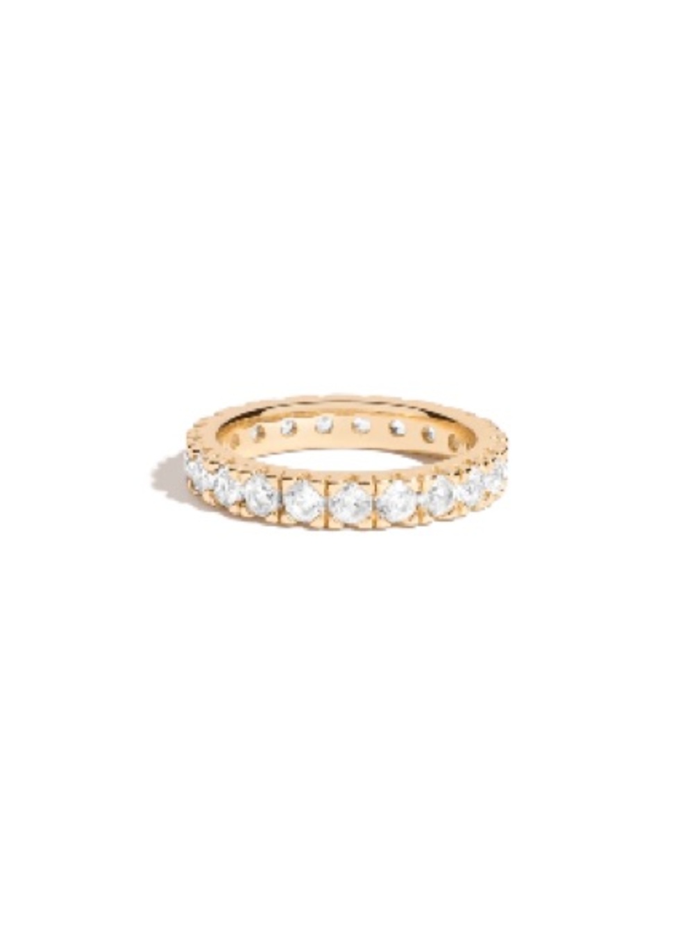 Aurate New York 2 CT White Sapphire Eternity Ring 925 Gold Vermeil size 7